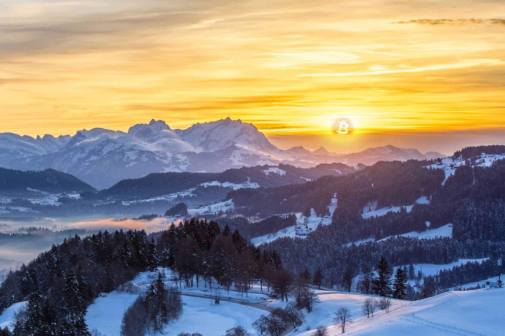 Mountain sunrise landscape