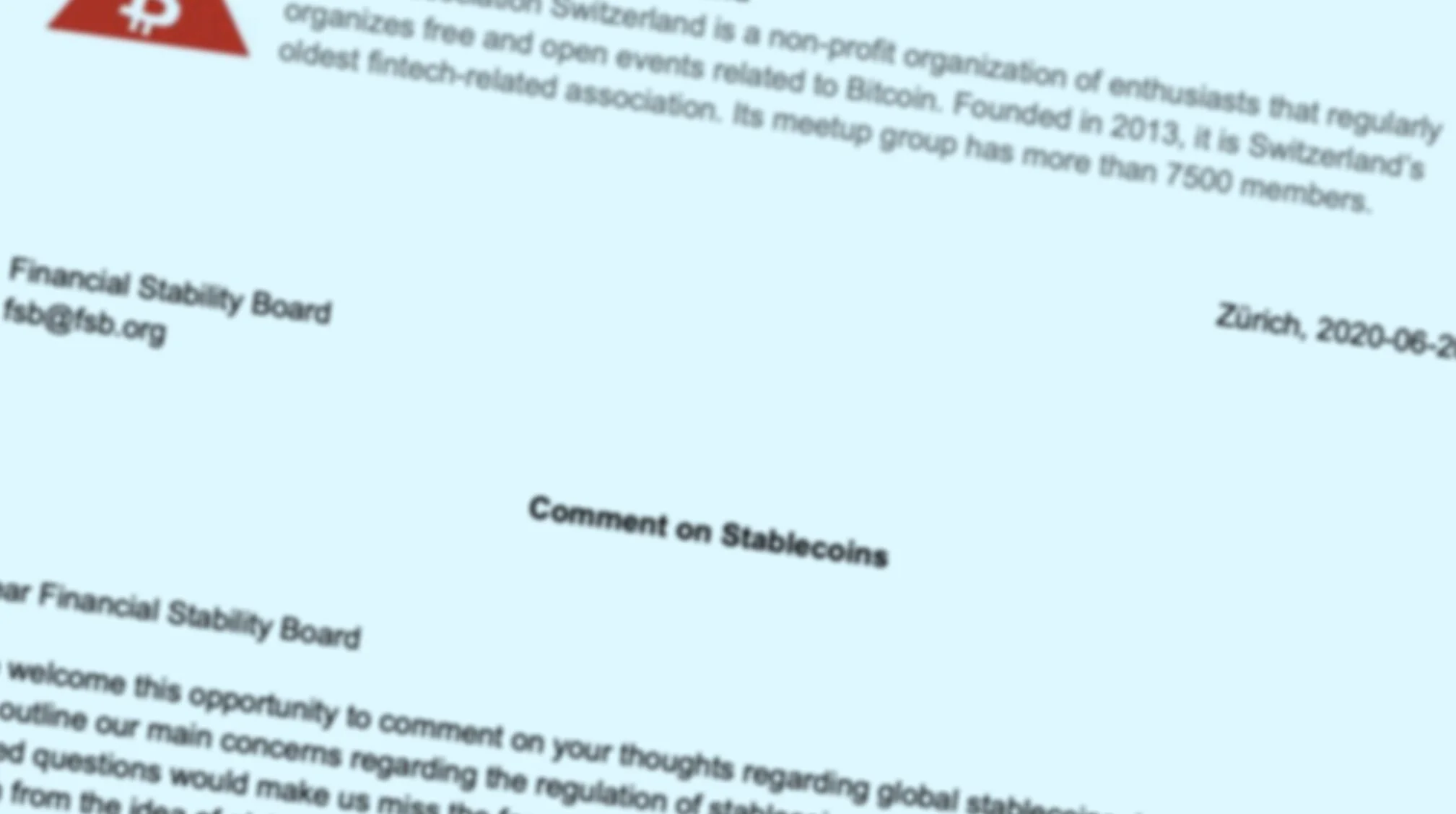 Our Comment on the risk assessment for global Stablecoins of the G20's Financial Stability Board